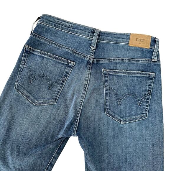 2/$25 Anthropologie Edwin Elin Jeans Midrise Crop Jeans Denim Fall Sz 27 - Picture 6 of 10